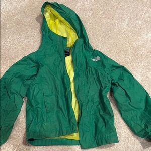 The North Face Kids Green and Yellow Raincoat